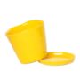 Tika Pot With Saucer – Chive – Meadowlark Yellow – 3″